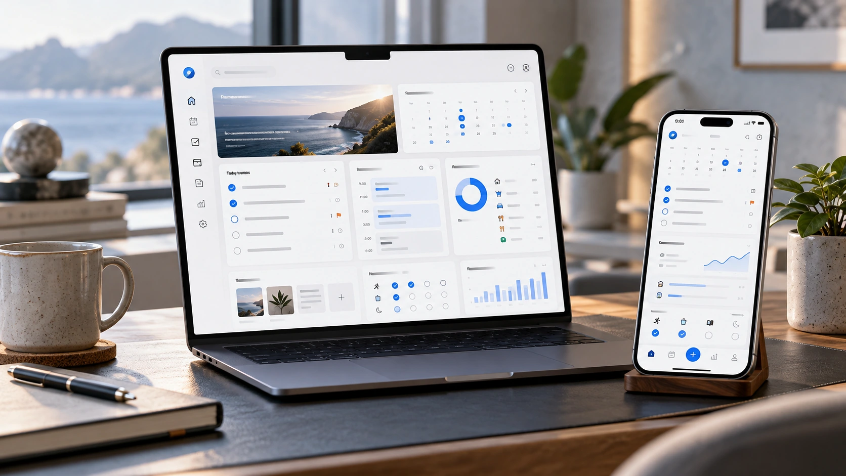 Orbit personal operating space for daily tasks, calendar, finance and journal